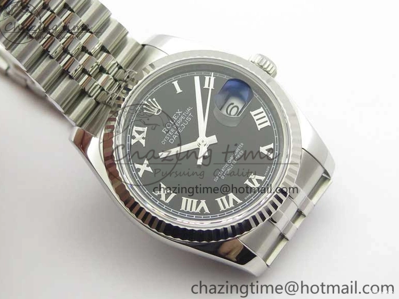 Dial Bracelet Markers Edition SH3135 116234 Roman on Black DateJust SS Jubilee 1:1 36 904L Steel Best ARF V3 0117